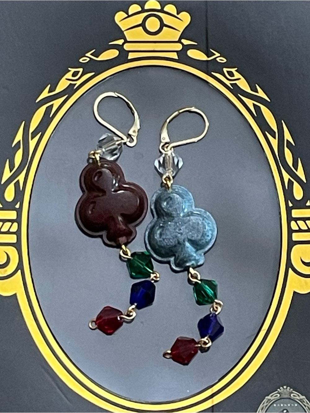 Twisted Wonderland Trey Clover Inspired Groovy Candy Earrings Pint-Sized Plaid